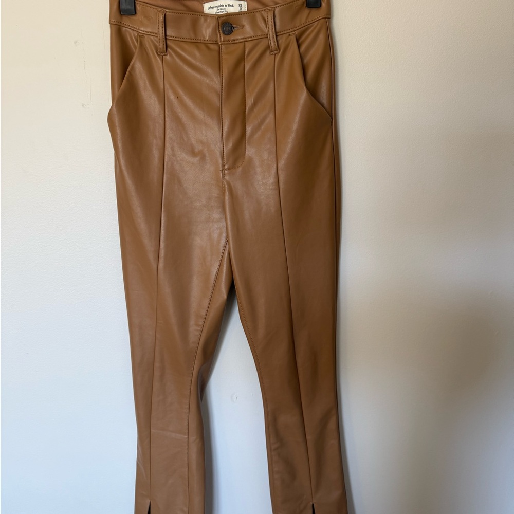 Abercrombie & Fitch Women's Tan Leather Pants